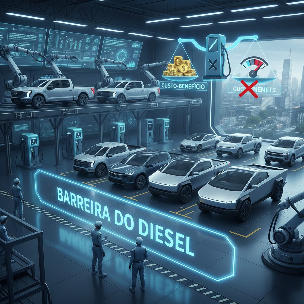A Barreira do Diesel: O Novo Chão de Fábrica e a Luta pelo Custo-Benefício nas Picapes 2026.