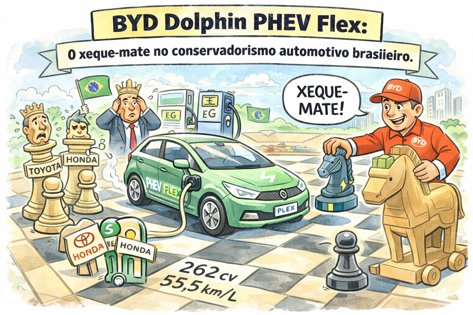 BYD Dolphin PHEV Flex: O xeque-mate no conservadorismo automotivo brasileiro.